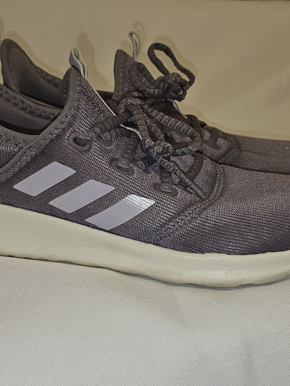adidas Athletic Shoes Gray with White Stripes